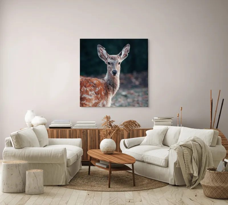 Tablou Canvas, "Văzut în pădurea adâncă de toamnă", 100 x 100 cm – poza 3