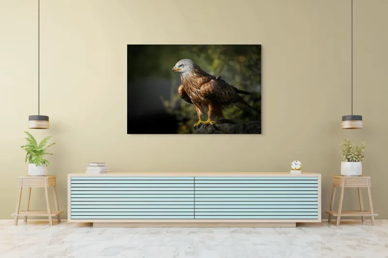 Tablou Canvas, "Privighetoarea cerurilor pe stâncă ", Majestuos, Vultur, Penaj, Privire, Stâncă, Natură, Cer, Sălbăticie., 150 x 100 cm – poza 6