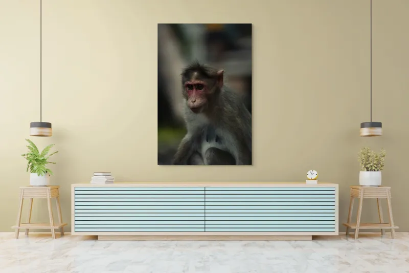 Tablou Canvas, "Maimuța contemplativă în pădurea tropicală", 100 x 150 cm – poza 4