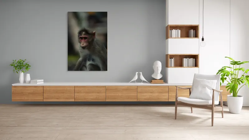 Tablou Canvas, "Maimuța contemplativă în pădurea tropicală", 100 x 150 cm – poza 8