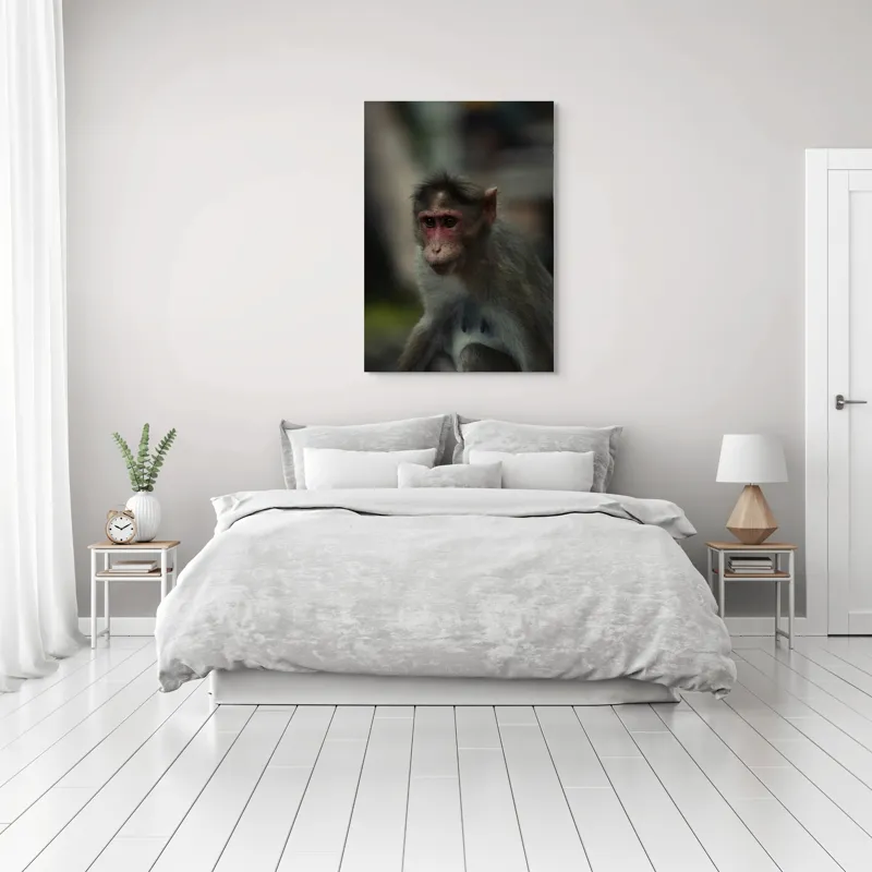 Tablou Canvas, "Maimuța contemplativă în pădurea tropicală", 70 x 100 cm – poza 3