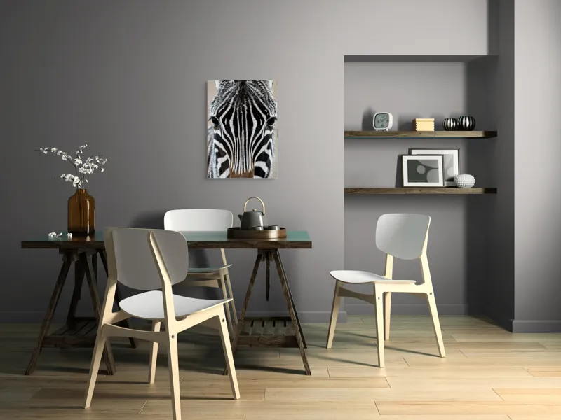 Tablou Canvas, "Zebra în prim-plan fascinantă și elegantă", Dungi, Simetrie, Contrast, Natură, Intensitate, Privire, Artă, 50 x 70 cm – poza 5