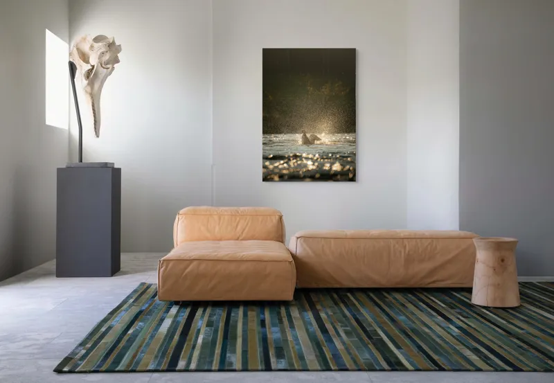 Tablou Canvas, "Zborul raței în lumina dimineții", Picături, Zbor, Apă, Luminiș, Sclipiri, 70 x 100 cm – poza 7