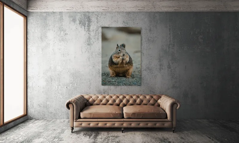 Tablou Canvas, "Veverița savurând o gustare gustoasă", 100 x 150 cm – poza 6