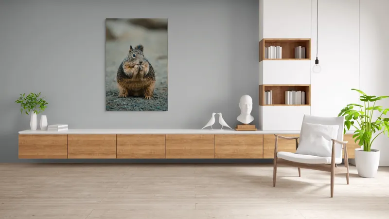 Tablou Canvas, "Veverița savurând o gustare gustoasă", 100 x 150 cm – poza 8
