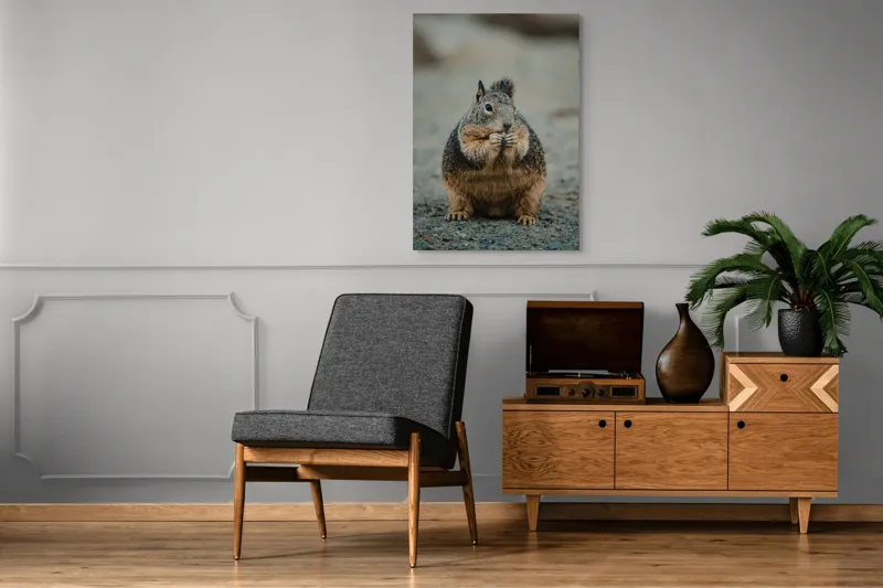 Tablou Canvas, "Veverița savurând o gustare gustoasă", 70 x 100 cm – poza 6