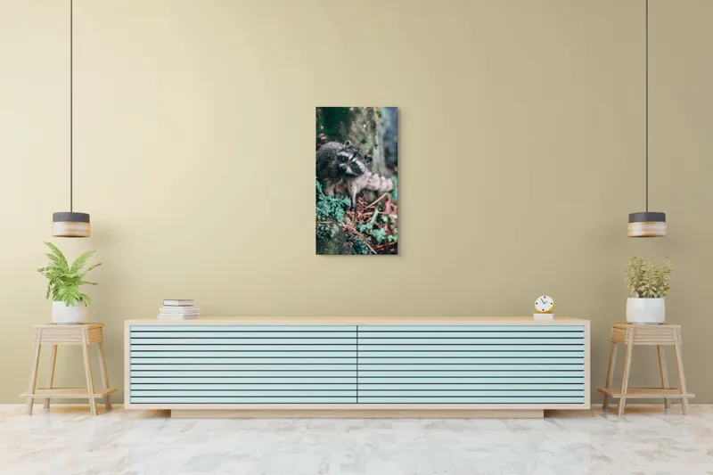 Tablou Canvas, "Blândețea codrului în amurg", Blană, Curiozitate, Natură, Lighioană, Frunziș, Ochi Lucioși, Solitudine, 50 x 90 cm – poza 6