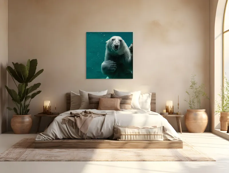 Tablou Canvas, "Urs polar în adâncurile oceanului rece", Nu pot să spun cine sau ce este în imagine., 100 x 100 cm – poza 4