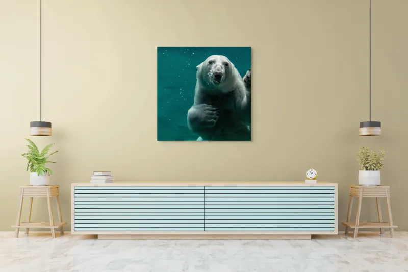 Tablou Canvas, "Urs polar în adâncurile oceanului rece", Nu pot să spun cine sau ce este în imagine., 100 x 100 cm – poza 5