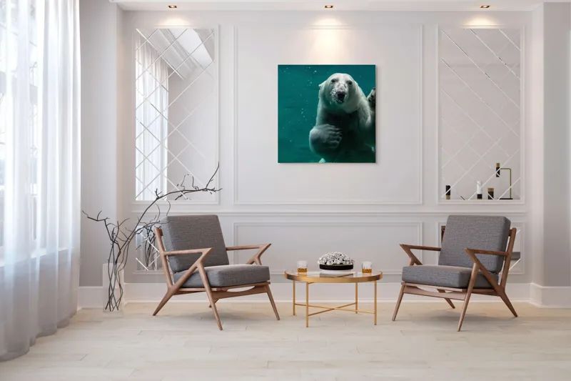 Tablou Canvas, "Urs polar în adâncurile oceanului rece", Nu pot să spun cine sau ce este în imagine., 100 x 100 cm – poza 7