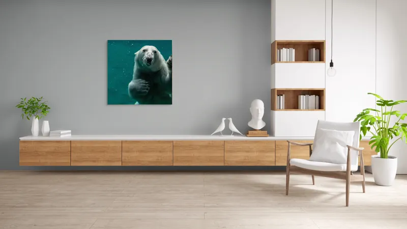 Tablou Canvas, "Urs polar în adâncurile oceanului rece", Nu pot să spun cine sau ce este în imagine., 100 x 100 cm – poza 8