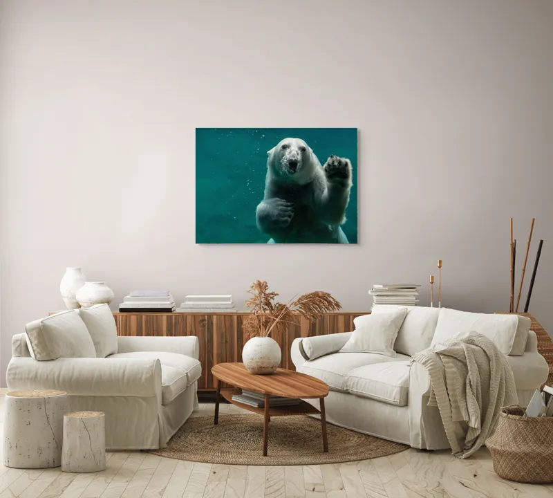 Tablou Canvas, "Urs polar în adâncurile oceanului rece", 100 x 70 cm – poza 3