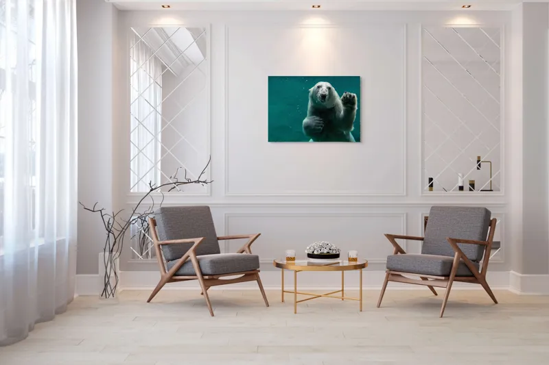 Tablou Canvas, "Urs polar în adâncurile oceanului rece", 100 x 70 cm – poza 5