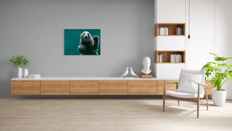 Tablou Canvas, "Urs polar în adâncurile oceanului rece", 100 x 70 cm – poza 6