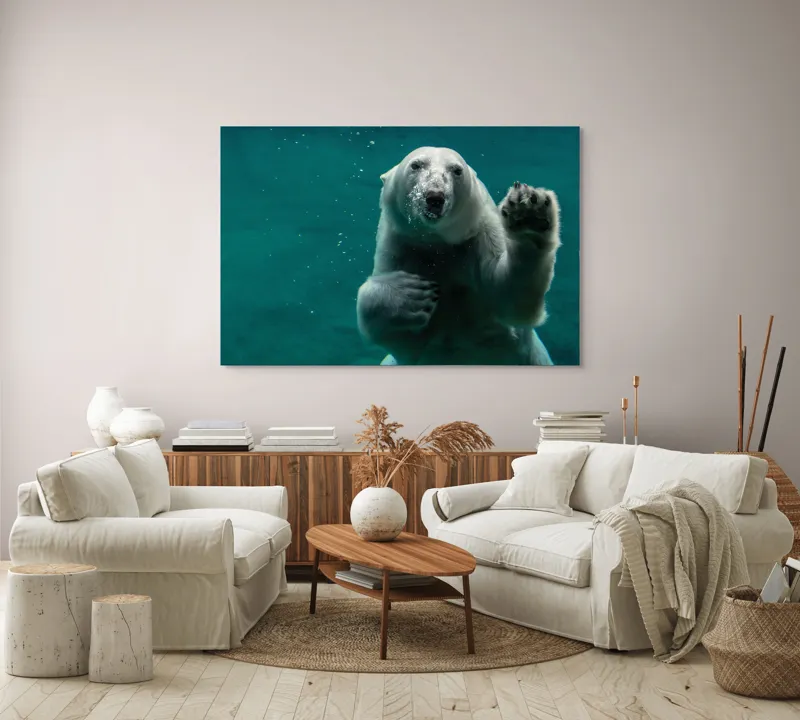 Tablou Canvas, "Urs polar în adâncurile oceanului rece", Nu pot să spun cine sau ce este în imagine., 150 x 100 cm – poza 3