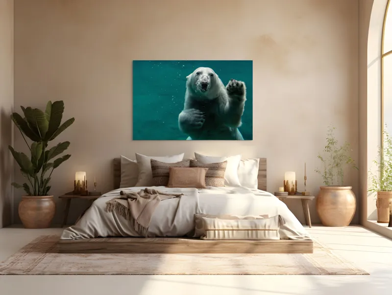 Tablou Canvas, "Urs polar în adâncurile oceanului rece", Nu pot să spun cine sau ce este în imagine., 150 x 100 cm – poza 4