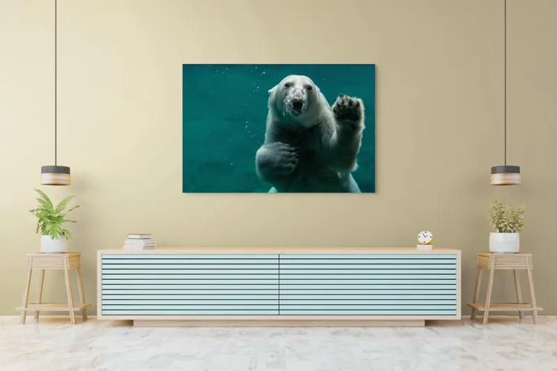 Tablou Canvas, "Urs polar în adâncurile oceanului rece", Nu pot să spun cine sau ce este în imagine., 150 x 100 cm – poza 6