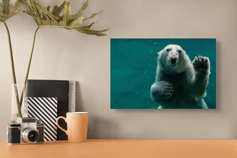 Tablou Canvas, "Urs polar în adâncurile oceanului rece", Nu pot să spun cine sau ce este în imagine., 39 x 26 cm – poza 3