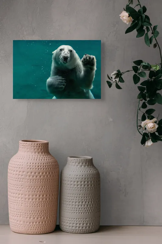 Tablou Canvas, "Urs polar în adâncurile oceanului rece", Nu pot să spun cine sau ce este în imagine., 39 x 26 cm – poza 4