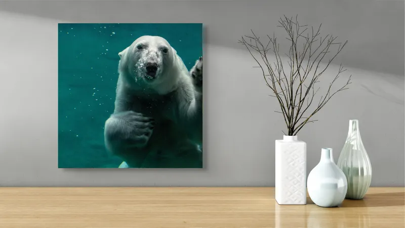 Tablou Canvas, "Urs polar în adâncurile oceanului rece", 50 x 50 cm – poza 3