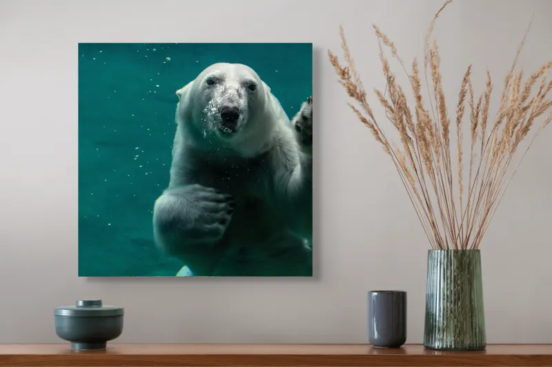 Tablou Canvas, "Urs polar în adâncurile oceanului rece", 50 x 50 cm – poza 4