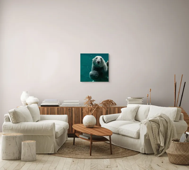 Tablou Canvas, "Urs polar în adâncurile oceanului rece", 50 x 50 cm – poza 7
