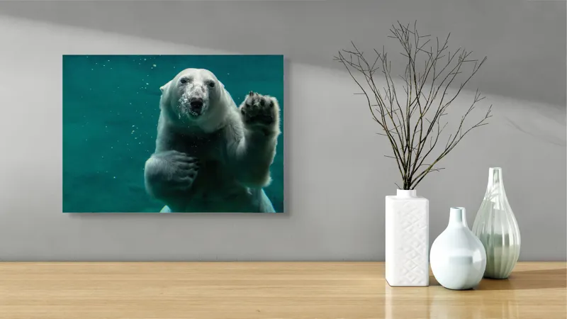 Tablou Canvas, "Urs polar în adâncurile oceanului rece", Nu pot să spun cine sau ce este în imagine., 54 x 39 cm – poza 3
