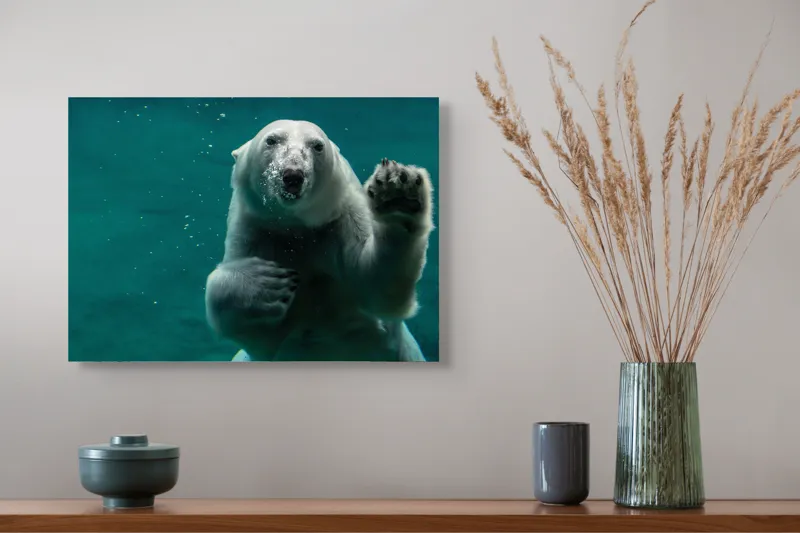 Tablou Canvas, "Urs polar în adâncurile oceanului rece", Nu pot să spun cine sau ce este în imagine., 54 x 39 cm – poza 4