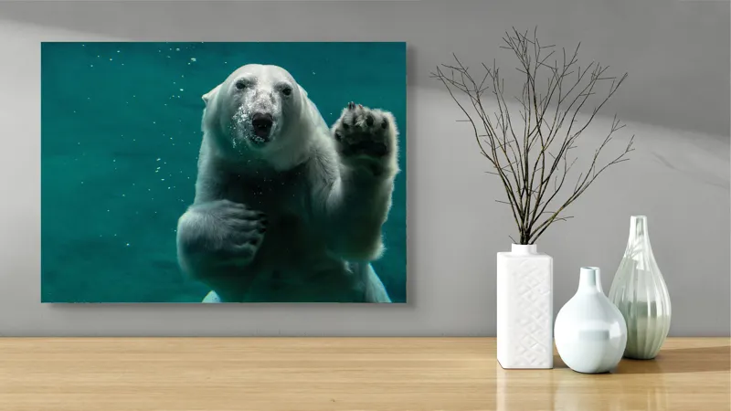 Tablou Canvas, "Urs polar în adâncurile oceanului rece", Nu pot să spun cine sau ce este în imagine., 70 x 50 cm – poza 3