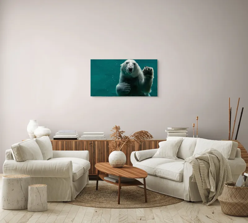 Tablou Canvas, "Urs polar în adâncurile oceanului rece", 90 x 50 cm – poza 4