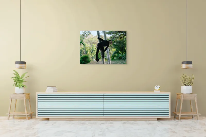 Tablou Canvas, "Maimuța curioasă printre copaci verzi", 100 x 70 cm – poza 4