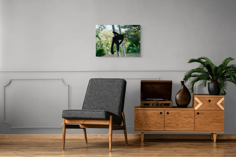 Tablou Canvas, "Maimuța curioasă printre copaci verzi", 70 x 50 cm – poza 4
