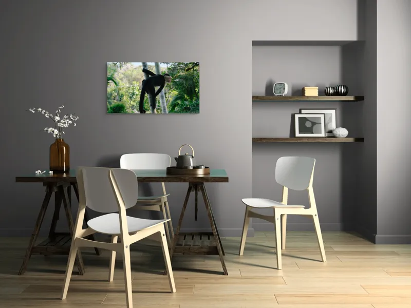 Tablou Canvas, "Maimuța curioasă printre copaci verzi", 90 x 50 cm – poza 3