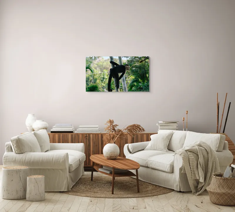 Tablou Canvas, "Maimuța curioasă printre copaci verzi", 90 x 50 cm – poza 4