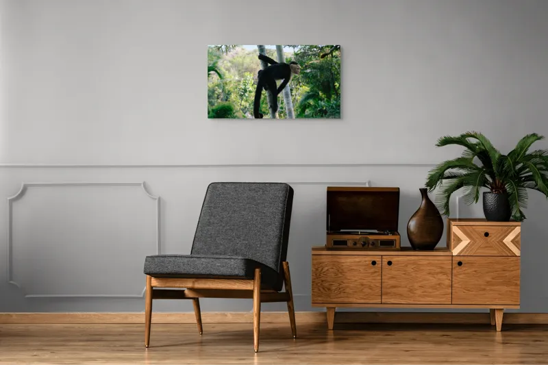 Tablou Canvas, "Maimuța curioasă printre copaci verzi", 90 x 50 cm – poza 6
