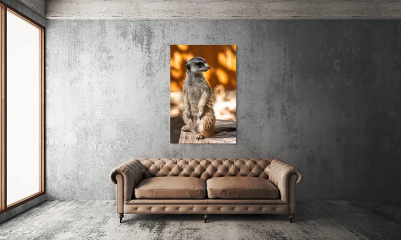Tablou Canvas, "Suricata în lumina soarelui toamnei", 100 x 150 cm – poza 6