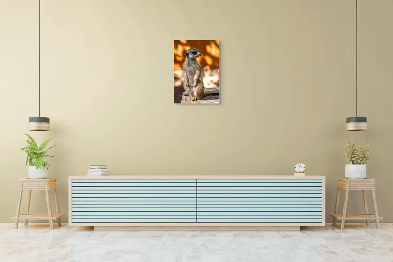 Tablou Canvas, "Suricata în lumina soarelui toamnei", 50 x 70 cm – poza 6