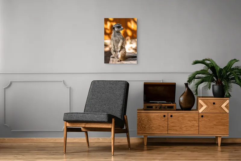 Tablou Canvas, "Suricata în lumina soarelui toamnei", 50 x 70 cm – poza 8