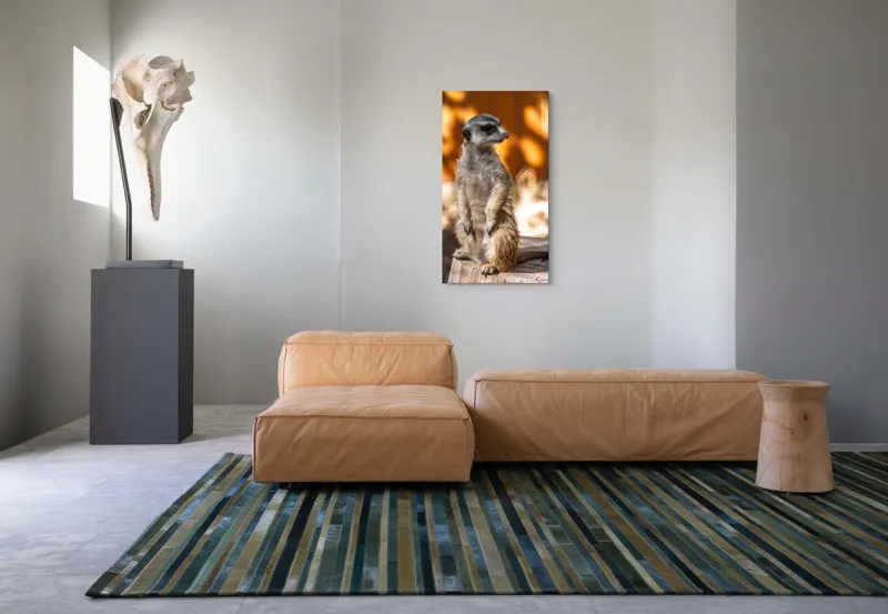 Tablou Canvas, "Suricata în lumina soarelui toamnei", 50 x 90 cm – poza 5