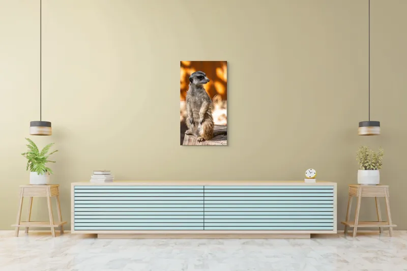 Tablou Canvas, "Suricata în lumina soarelui toamnei", 50 x 90 cm – poza 6