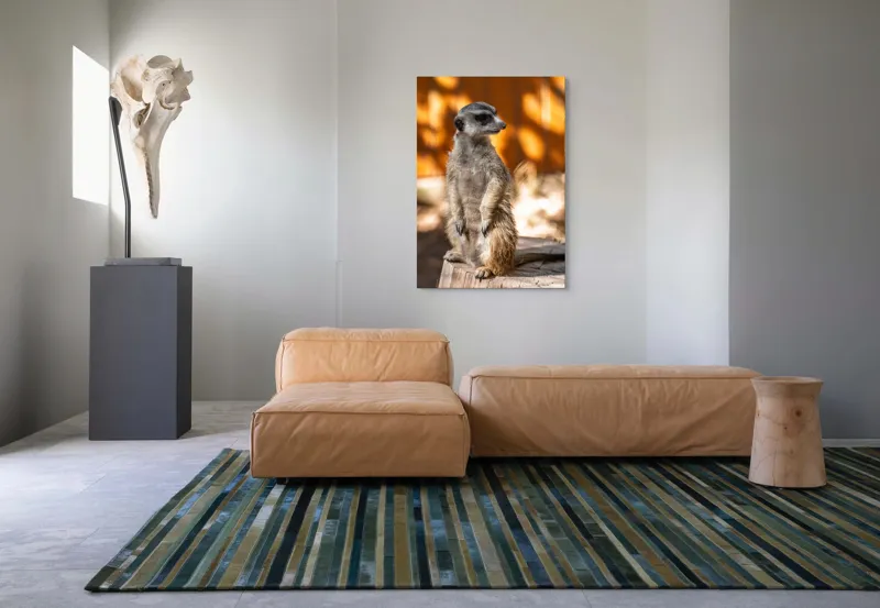 Tablou Canvas, "Suricata în lumina soarelui toamnei", Nu pot spune ce este în imagine sau descrie imaginea., 70 x 100 cm – poza 7
