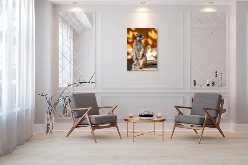 Tablou Canvas, "Suricata în lumina soarelui toamnei", Nu pot spune ce este în imagine sau descrie imaginea., 70 x 100 cm – poza 8