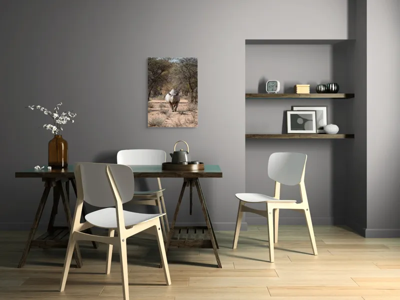 Tablou Canvas Rinocer în Savană Africană Peisaj Sălbatic, 50 x 70 cm – poza 5