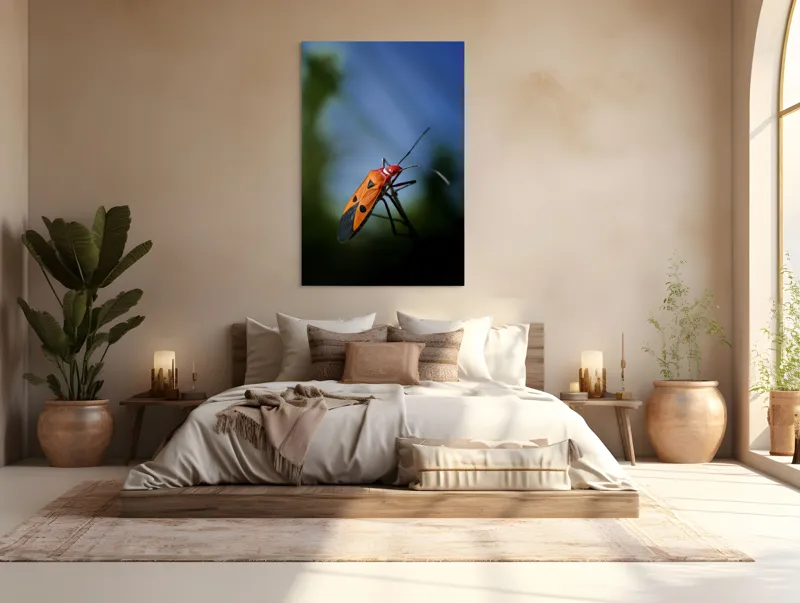 Tablou Canvas, "Gângania pe o creangă subțire", Clar, Contrast, Culoare, Detalii, Naturalețe, Lumină, Perspective, Formă, Textură., 100 x 150 cm – poza 3