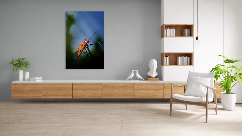 Tablou Canvas, "Gângania pe o creangă subțire", Clar, Contrast, Culoare, Detalii, Naturalețe, Lumină, Perspective, Formă, Textură., 100 x 150 cm – poza 8