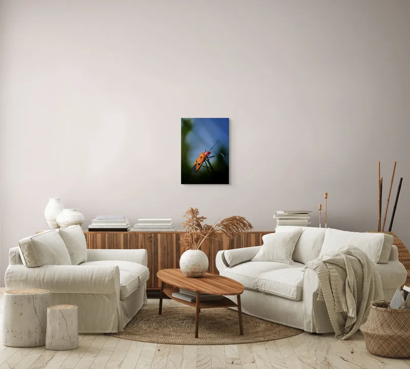 Tablou Canvas, "Gângania pe o creangă subțire", Clar, Contrast, Culoare, Detalii, Naturalețe, Lumină, Perspective, Formă, Textură., 39 x 54 cm – poza 5