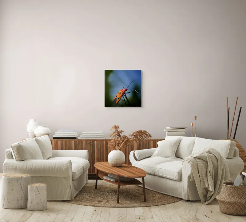 Tablou Canvas, "Gângania pe o creangă subțire", Clar, Contrast, Culoare, Detalii, Naturalețe, Lumină, Perspective, Formă, Textură., 50 x 50 cm – poza 7