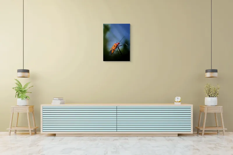 Tablou Canvas, "Gângania pe o creangă subțire", Clar, Contrast, Culoare, Detalii, Naturalețe, Lumină, Perspective, Formă, Textură., 50 x 70 cm – poza 6