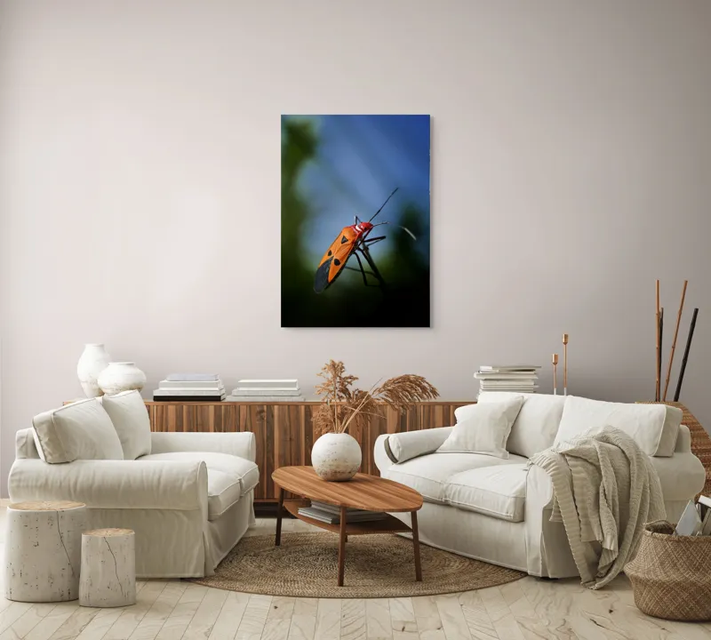 Tablou Canvas, "Gângania pe o creangă subțire", Clar, Contrast, Culoare, Detalii, Naturalețe, Lumină, Perspective, Formă, Textură., 70 x 100 cm – poza 4