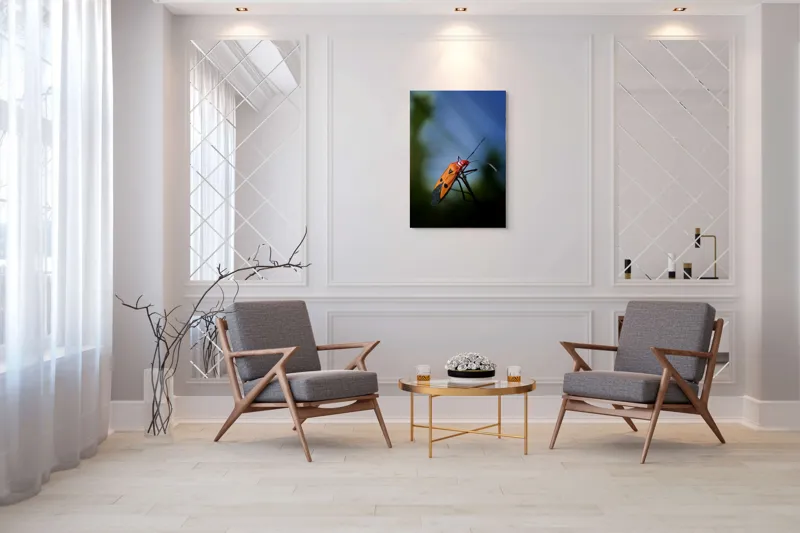 Tablou Canvas, "Gângania pe o creangă subțire", Clar, Contrast, Culoare, Detalii, Naturalețe, Lumină, Perspective, Formă, Textură., 70 x 100 cm – poza 8